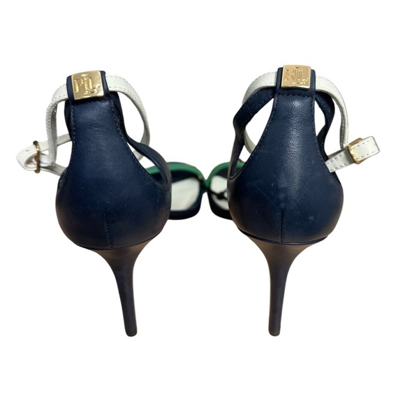 RALPH LAUREN Women's Gretchin Open-Toe High-Heel Shoes, Blue/ Green, 8B 🆕 - Picture 3 of 5